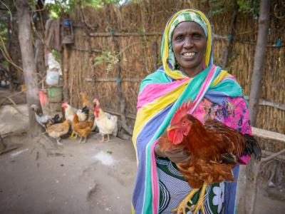 The "Wake up" Savings group member that is raising chickens to provide for their families in Tanzania. 
