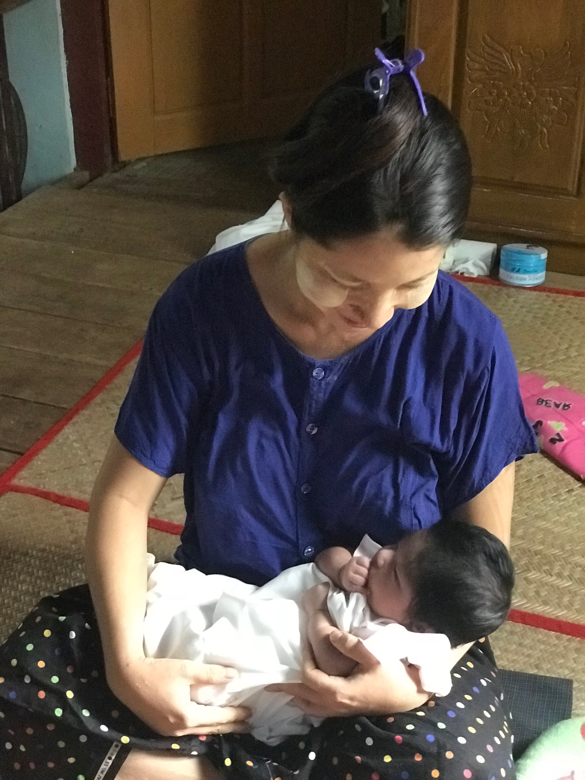 Mother with baby in Myanmar