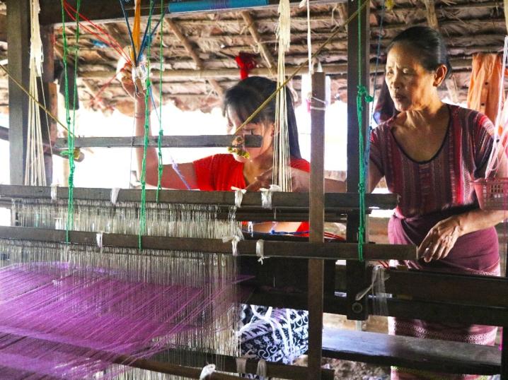 Traditional weaving business producing traditional Kayin costumes for women