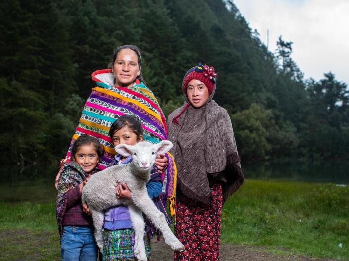 Mother and her daughters from Guatemala