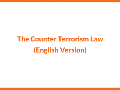 The Counter Terrorism Law (English Version)