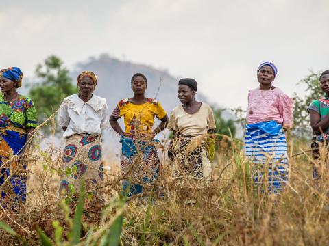Group of women in field in Malawi