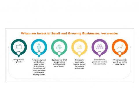 Small and Growing business investing in small business graphic