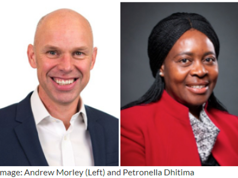 New board members Andrew Morley and Petronella Dhitima