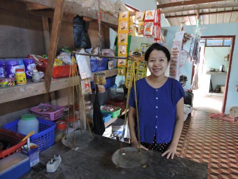 woman in her store in Myanmar
