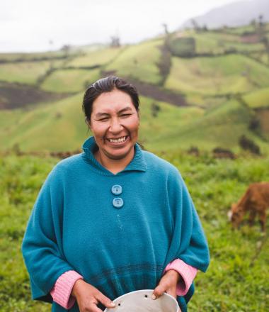 Women on her farm in Ecuador